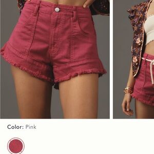 Anthropologie pilcro Raspberry Jean Shorts